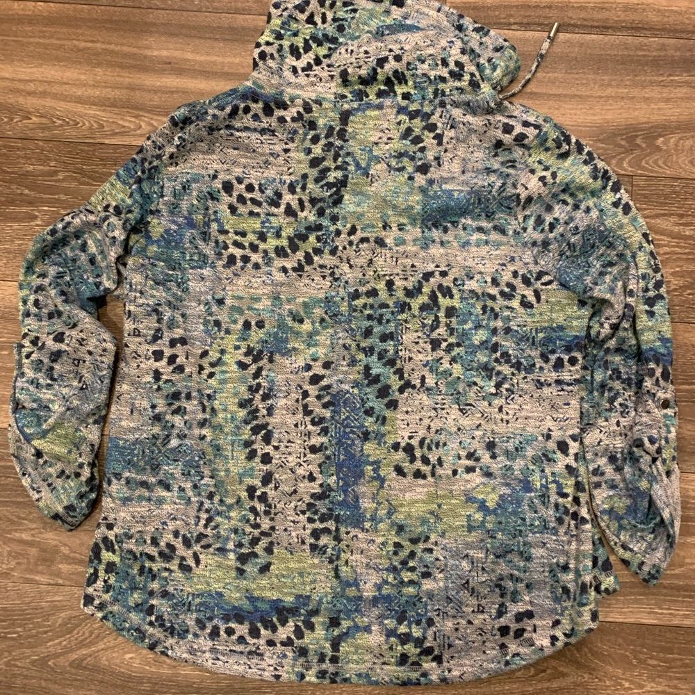 Ruby Rd. Ocean Color Cowl Neck Top Size Large - image 4